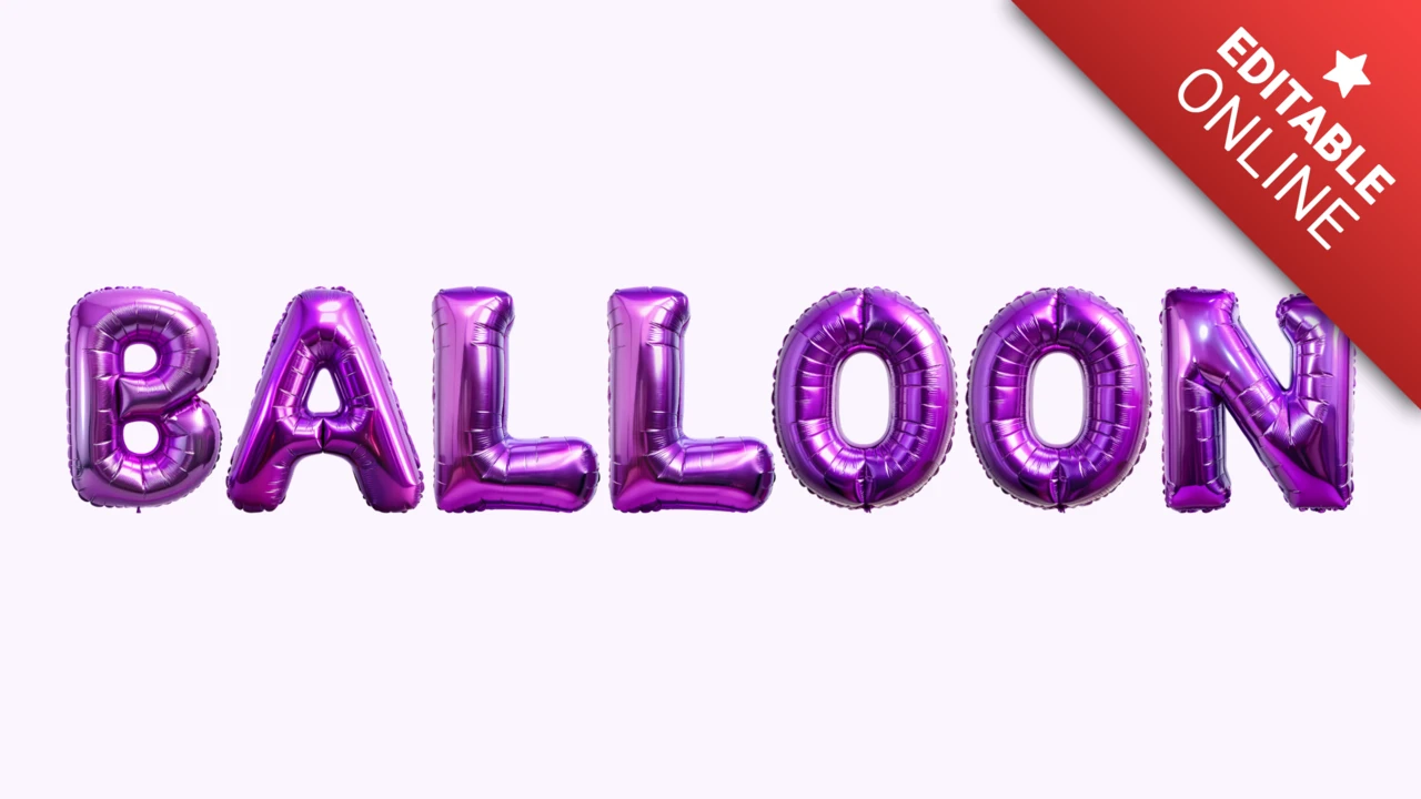 Paarse ballon lettertype