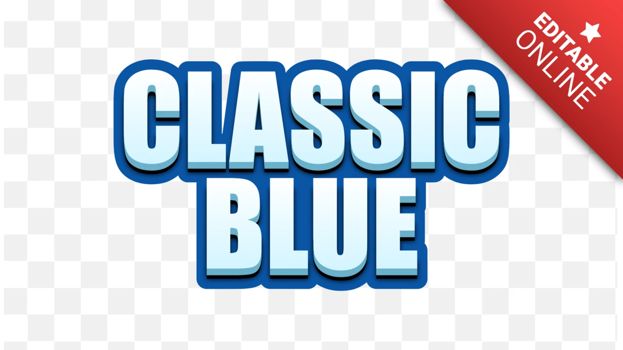 Klassiek blauw 3d teksteffect