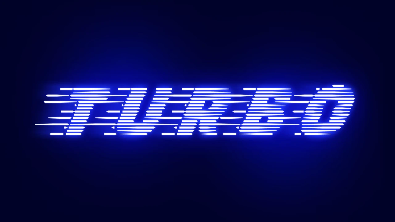 Futuristic Glowing Speed Lines Turbo Text Effect