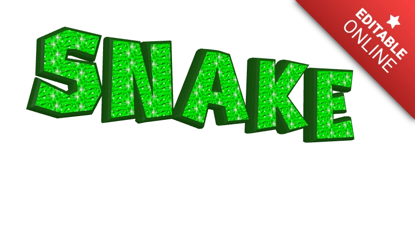 Effet de texte animé 3D serpent vert