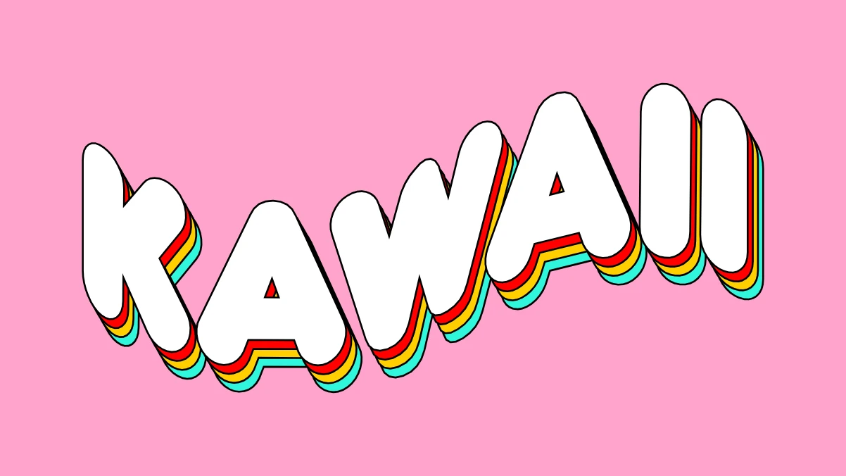 Effetto testo arcobaleno kawaii