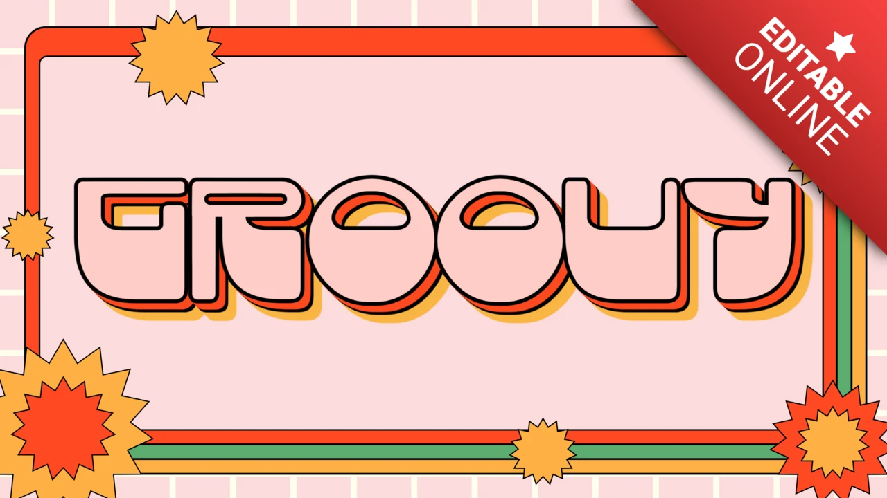 Nostalgiczny efekt tekstowy Groovy