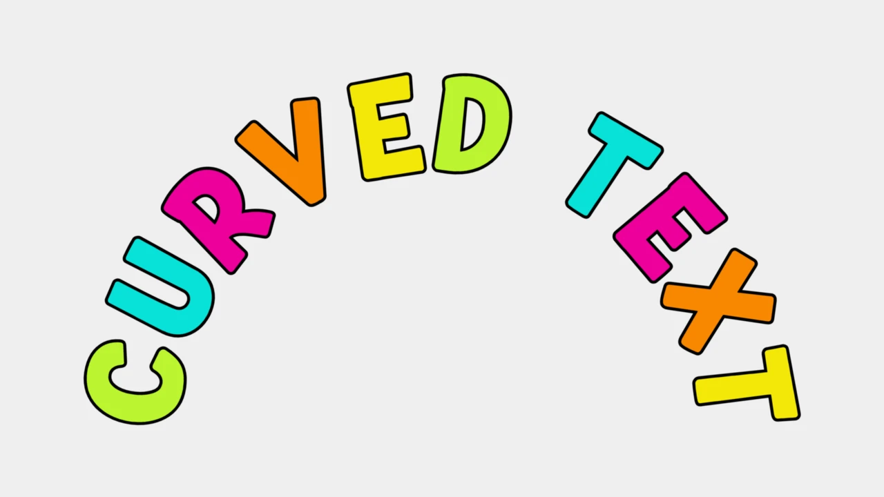 Curved Lettering Colored Text Generator