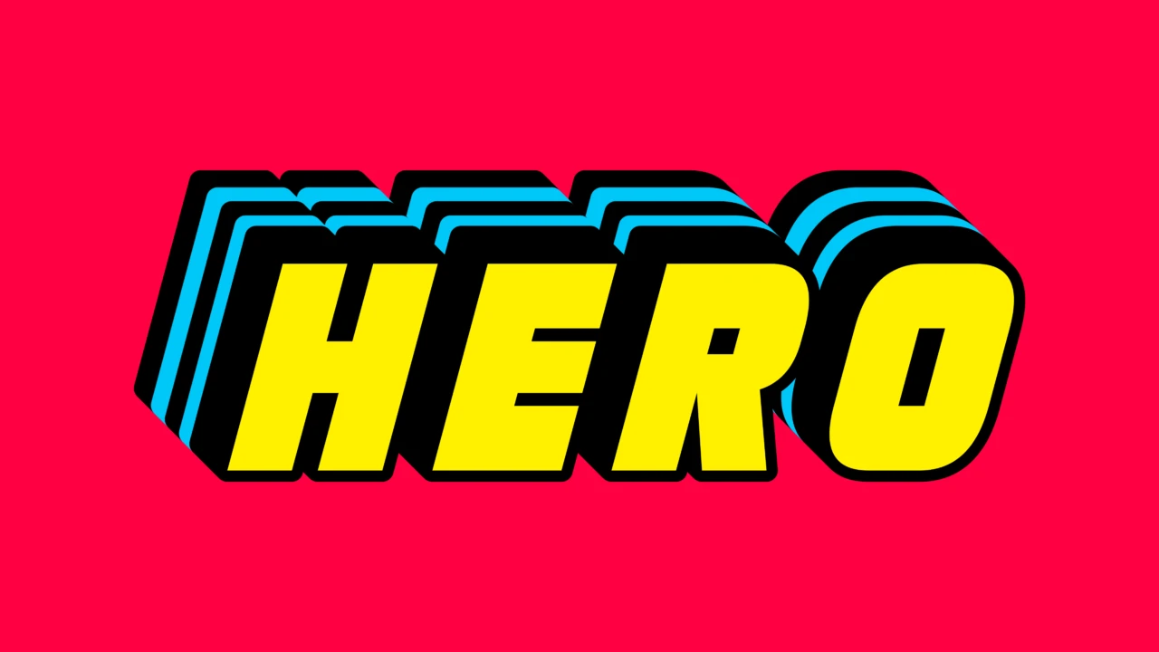Efeito de texto de herói em estilo de quadrinhos