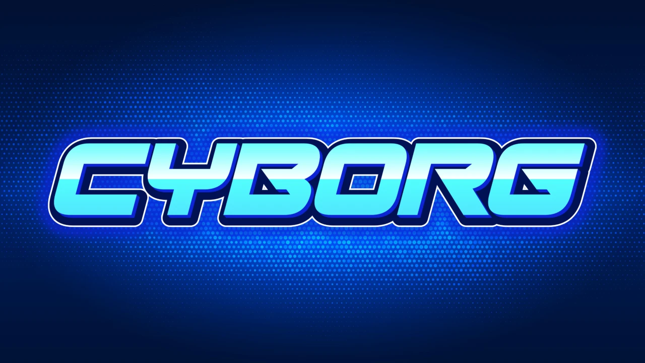 Efekt tekstu neonowego cyborga