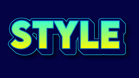 Green Yellow Gradient 3D Text Style Effect