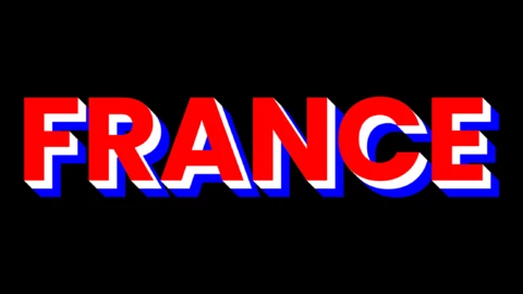 3D-tekst met de vlag van Frankrijk