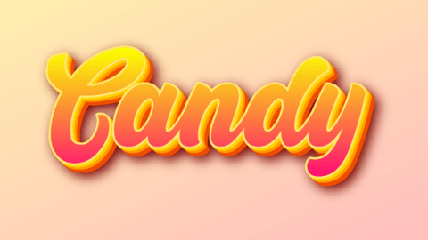 Bright Gradient Retro Candy 3D Cursive Typo Effect