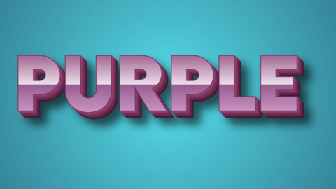 Violetter 3D-Text mit grünem Hintergrund