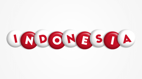 Logo met cirkels in de kleuren van de Indonesische vlag