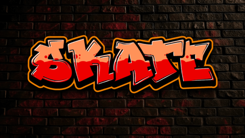 Stedelijke straat graffiti skate teksteffect