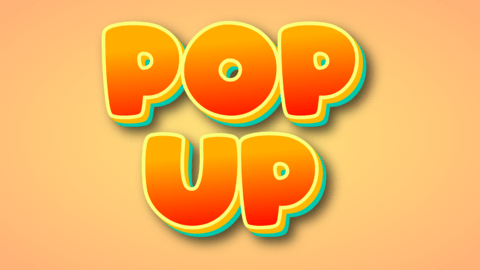 Heller 3D-Cartoon-Stil Pop-up-Typo-Effekt