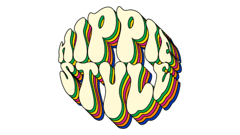 Effetto testo retro vibrazioni hippie