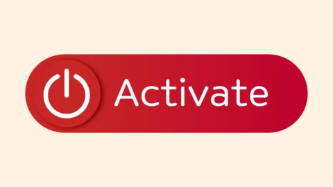 Icona di potenza rossa attiva pulsante interattivo cliccabile