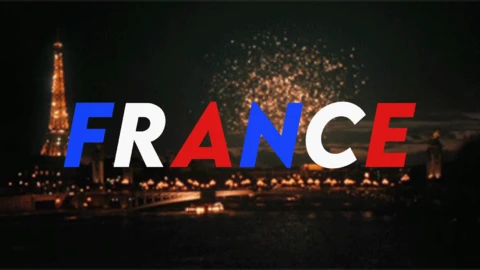 Patriottische viering Frankrijk geanimeerd texteffect