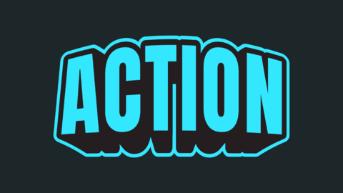 3D Blue Arch Action Text Effect