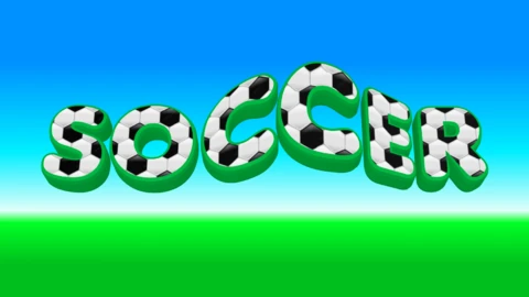 Efecto de texto animado en 3D con temática de fútbol