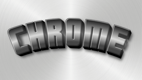 3d glänzender chrom-typografie-effekt