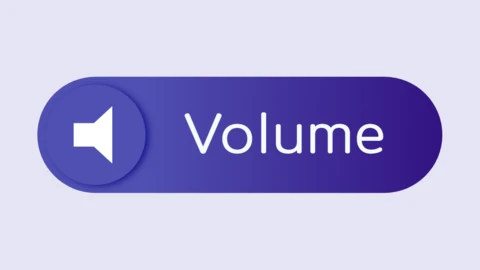 Bouton cliquable de contrôle du volume violet moderne