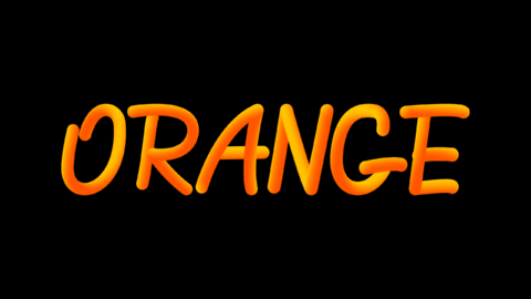 Orangene Flüssigkeit Neon Schriftart