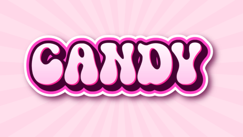Süßer Bonbon 3D Texteffekt