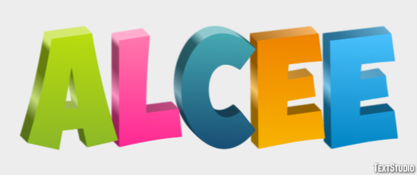 Alcée Text effect