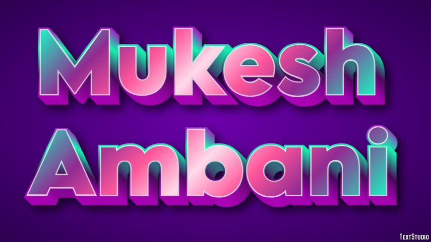 Mukesh Ambani Efeito de texto