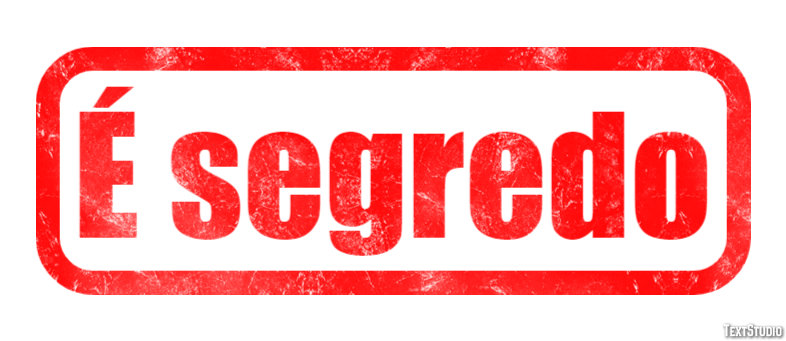 É segredo Efeito do texto