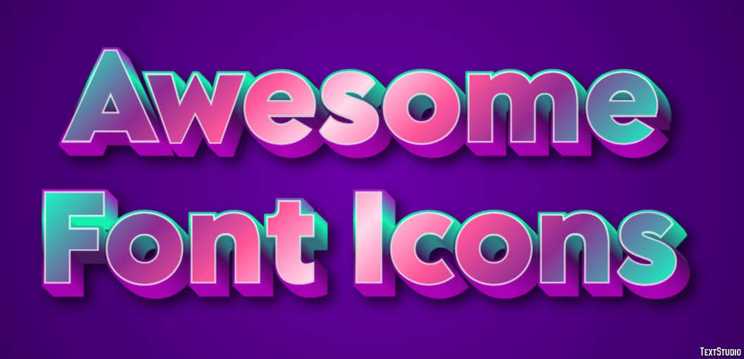Awesome Font Icons Text Effect