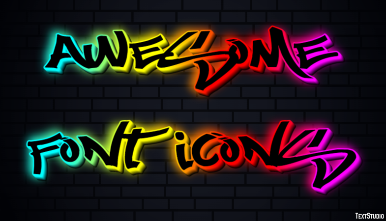 Awesome Font Icons Effet de Texte