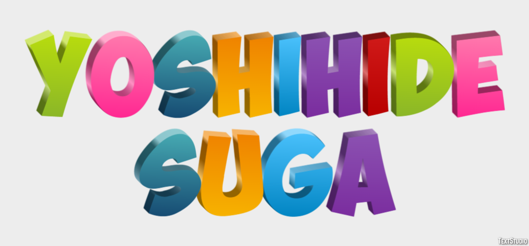 Yoshihide Suga Efekt tekstowy