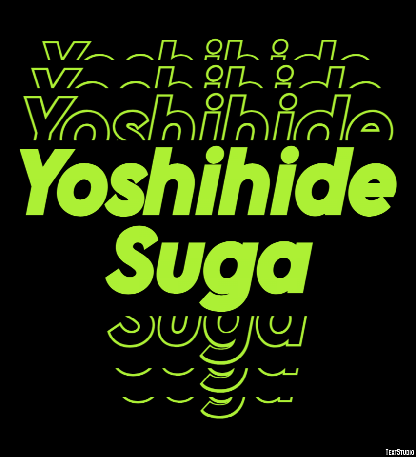 Yoshihide Suga Efecto de Texto