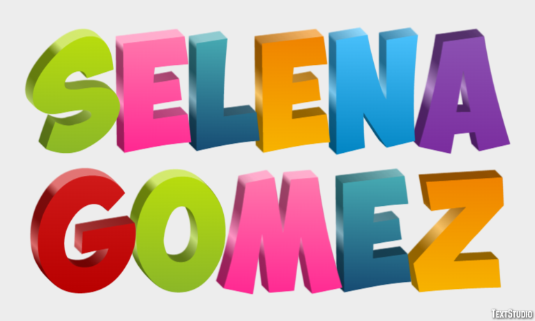 Selena Gomez Efeito de texto