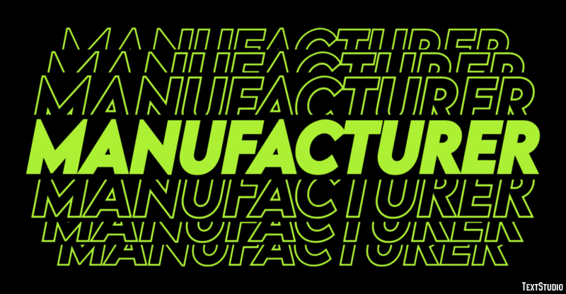 Manufacturer Text effect