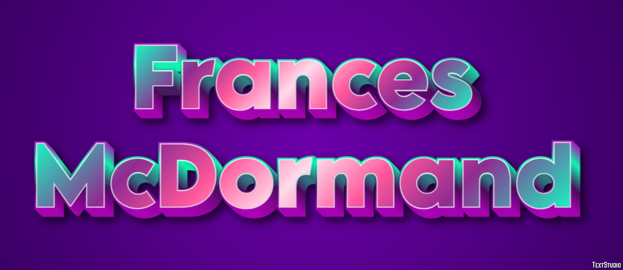 Frances McDormand Efeito de texto