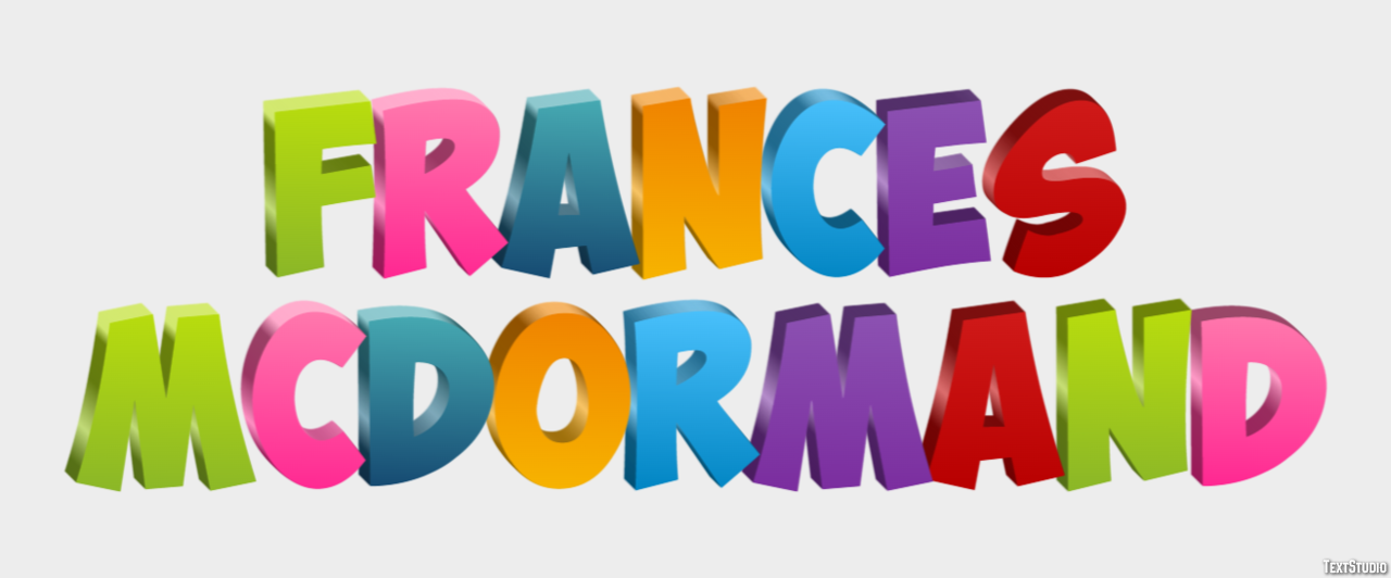 Frances McDormand Efeito de texto