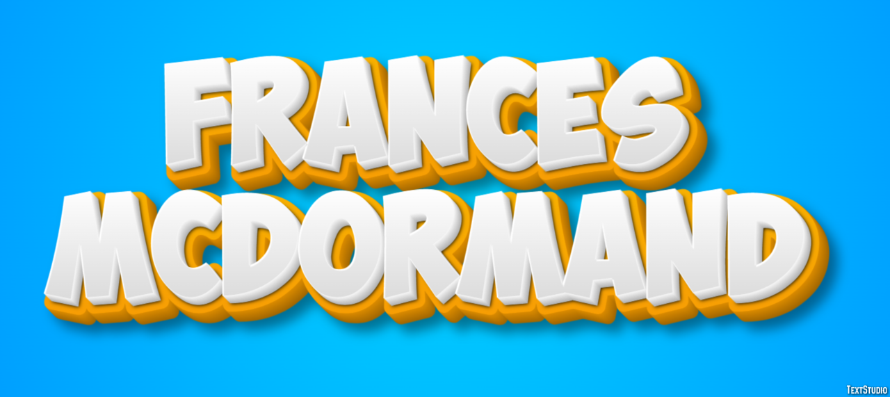 Frances McDormand Efeito de texto