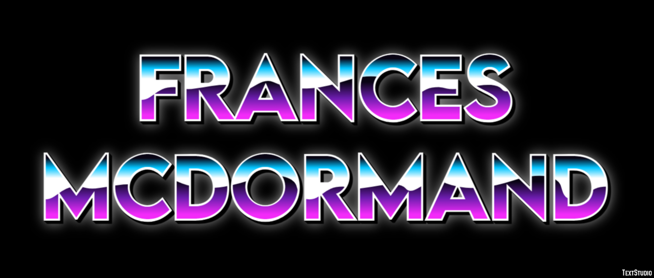 Frances McDormand Efeito de texto