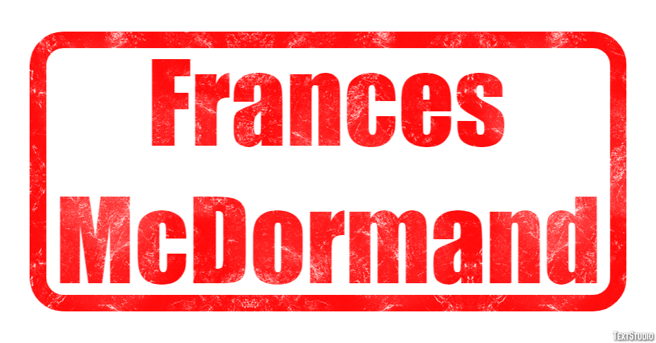 Frances McDormand Efeito de texto
