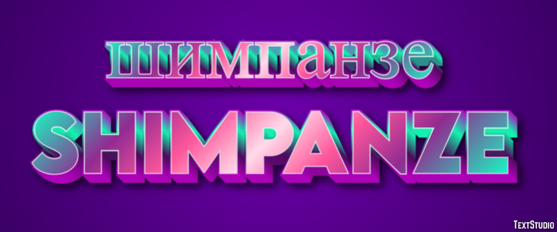 шимпанзе shimpanze Текстовый эффект