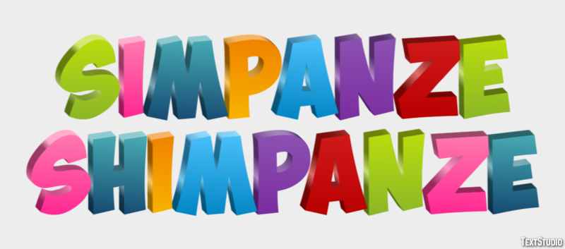шимпанзе shimpanze Текстовый эффект