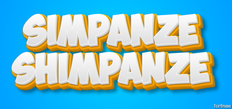 шимпанзе shimpanze Эффект текста