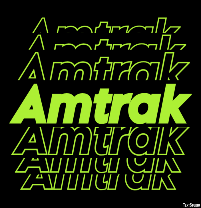 Amtrak Text effect