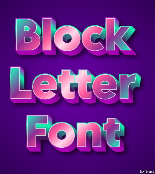 Block Letter Font Texteffekt