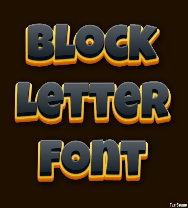Block Letter Font Effetto testo