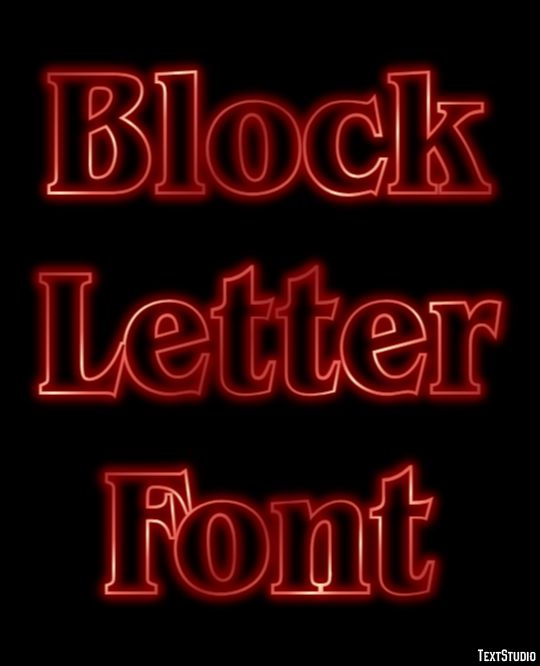 Block Letter Font Effetto testo
