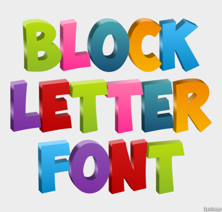 Block Letter Font Effetto testo