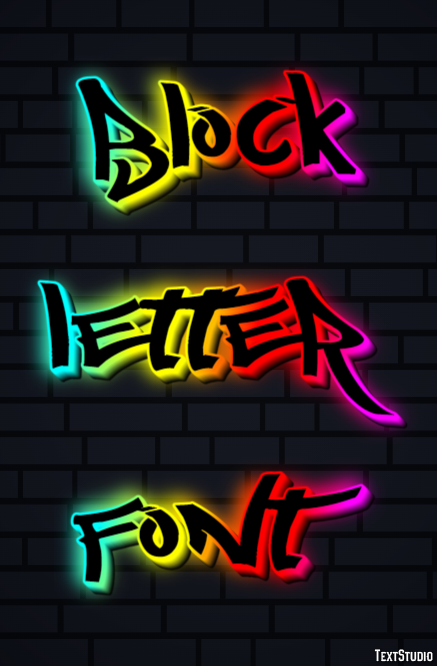 Block Letter Font Effetto testo