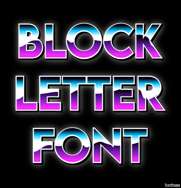 Block Letter Font Efecto de Texto