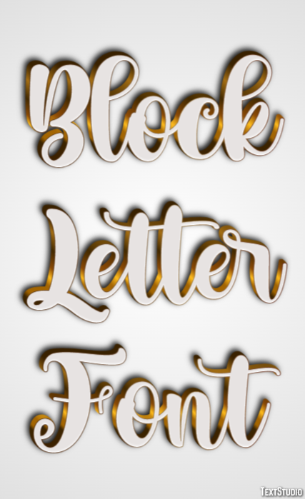 Block Letter Font Effetto testo